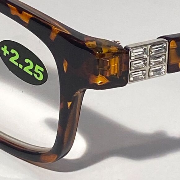 Reading Glasses 2.25 Tortoise with Decorative Silver Detail Readers NWT - Picture 7 of 7
